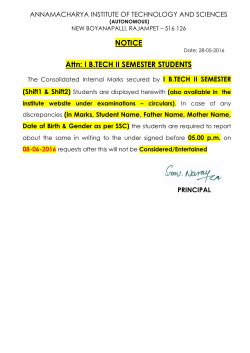 I B.Tech. II Semester (AY 2015-16) II