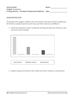 Activity Sheet - Middle School Chemistry