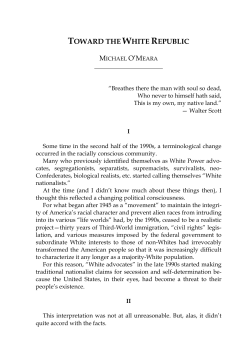 Toward the White Republic - The Occidental Quarterly