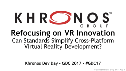 Refocusing on VR Innovation Can Standards Simplify Cross