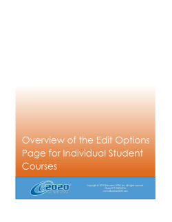 Overview of the Edit Options Page for Individual Student Courses