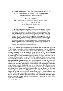 ENZYME VARIABILITY IN NATURAL POPULATIONS OF