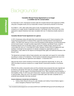 Canadian Boreal Forest Agreement is no longer a credible tool for