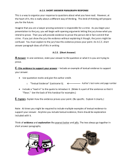 A.C.E. SHORT ANSWER PARAGRAPH RESPONSE This is a way to
