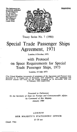 Special Trade Passenger Ships Agreement, 1971