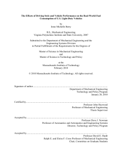 The Effects of Driving Style and Vehicle Performance on