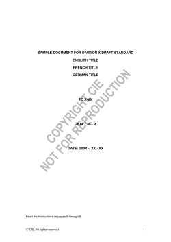 SAMPLE DOCUMENT FOR DIVISION X DRAFT STANDARD