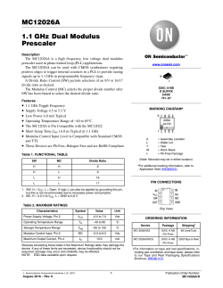 mc12026a - 1.1 GHz Dual Modulus Prescaler