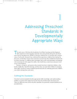 Addressing Preschool Standards in Developmentally Appropriate
