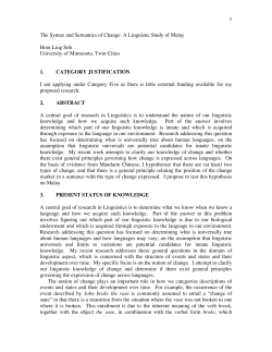 Aspect in Malay: The Syntax and Semantics of Change