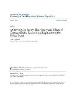A Growing Sin-dustry: The History and Effects of Cigarette Excise