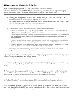 literary analysis: the catcher in the rye