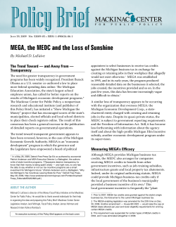 MEGA, the MEDC and the Loss of Sunshine