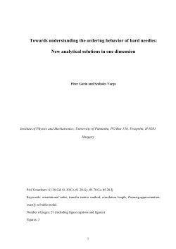 Towards understanding the ordering behavior of hard needles: New