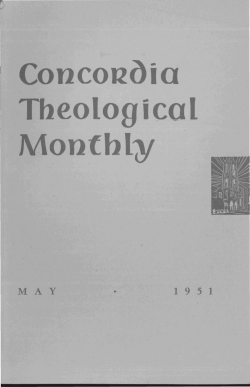 Theological Monthly - Concordia Theological Seminary