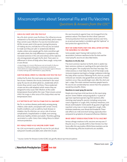 Misconceptions about Seasonal Flu and Flu Vaccines