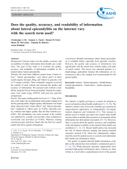 Does the quality, accuracy, and readability of information about