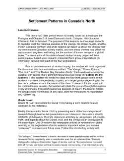 Settlement Patterns in Canada`s North