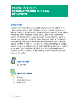 PENNY IN A CUP: DEMONSTRATING THE LAW OF INERTIA