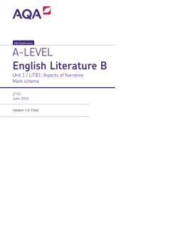 A-level English Literature B Mark scheme Unit 01 - Aspects of
