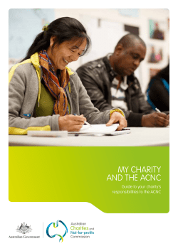 MY CHARITY AND THE ACNC