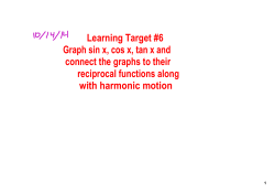 Learning Target #6 Graph sin x, cos x, tan x and connect the graphs