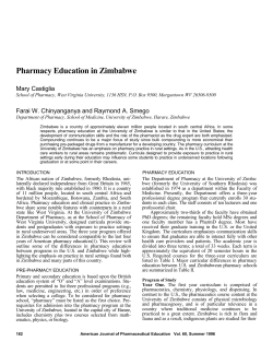 Pharmacy Education in Zimbabwe