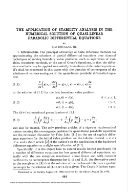 the application of stability analysis in the numerical solution of quasi