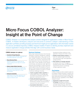 Micro Focus COBOL Analyzer Insight at the point of change View now
