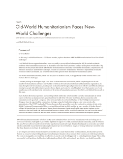 Old-World Humanitarianism Faces New