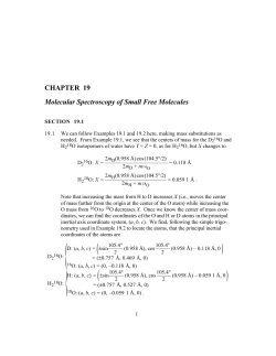 Chapter 19: Molecular Spectroscopy of Small Free Molecules