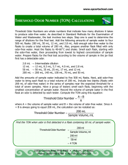 threshold odor number (ton) calculations