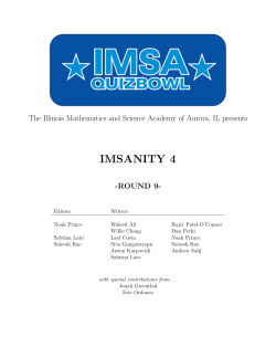 imsanity 4 - High School Quizbowl Packet Archive