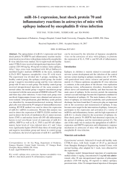 miR-16-1 expression, heat shock protein 70 and inflammatory