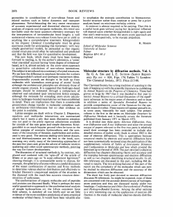 Molecular structure by diffraction methods. Vol. 1.