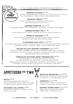 our menu