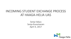 OUTGOING STUDENT EXCHANGE PROCESS AT HAAGA