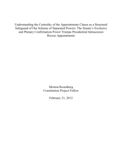 Understanding the Centrality of the Appointments Clause as a