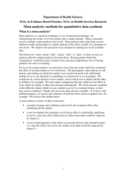 Meta-analysis: methods for quantitative data synthesis