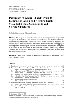 Polyanions of Group 14 and Group 15 Elements in Alkali