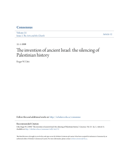 The invention of ancient Israel: the silencing of Palestinian history