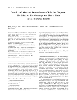 Genetic and Maternal Determinants of Effective Dispersal: The Effect