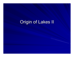 Origin of Lakes II - Oregon State University