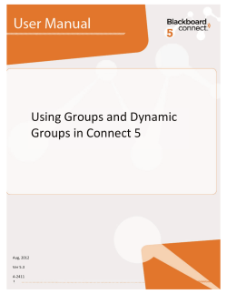 Blackboard Connect Group Administration