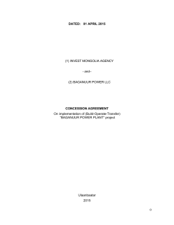BAGANUUR POWER LLC CONCESSION AGREEMENT On