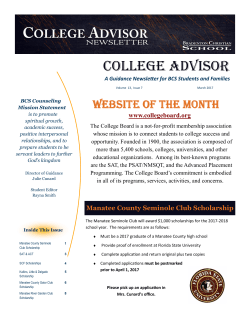 BCS College Advisor - Bradenton Christian School