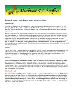 ELEMENT SPECIALTY TRIALS - DESCRIPTIONS OF VOLUNTEER