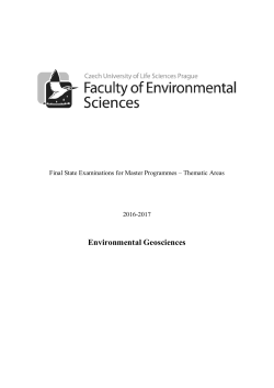 Final State Examination - Thematic Areas
