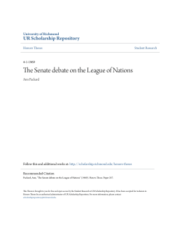 The Senate debate on the League of Nations