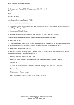 Sir George Arthur - Papers, 1825-1837, re convicts, 1822